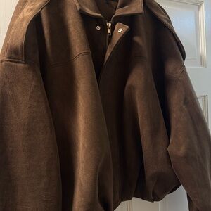 ZARA Brown Suede Bomber Jacket